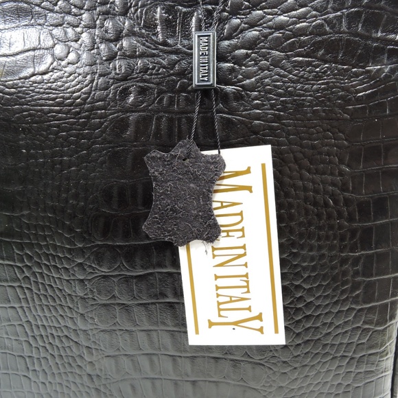 LUIGI TRAINI 🇮🇹 Women's Black  Leather Handbag - Picture 5 of 6